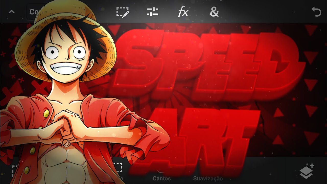 SPEED ART BNNER ANIME LUFFY //@ LUFFY BS \\ FA&Ccedil;O BANER E LOGO GR&Aacute;TIS