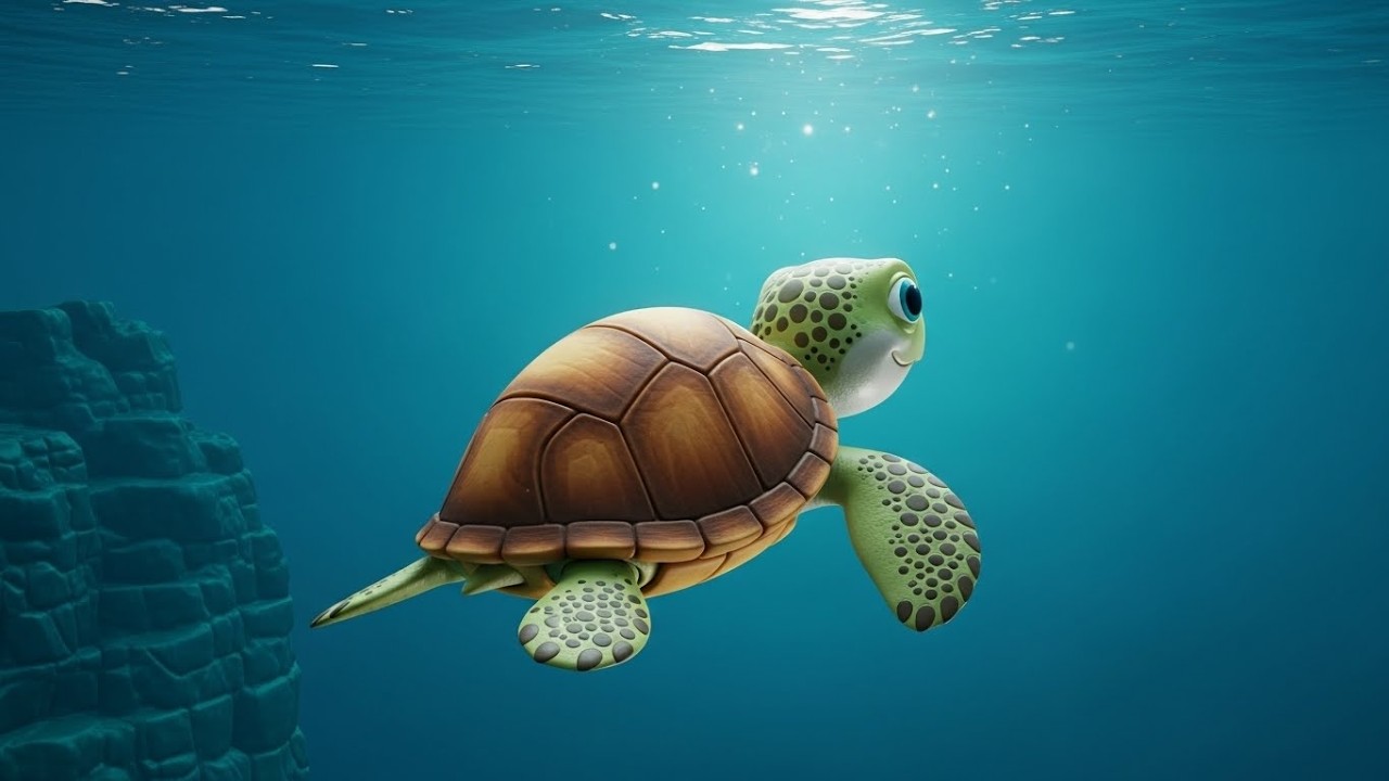 Baby Turtle Crawls So Slow 🐢 | Cute Kids Song | Gentle Nursery Rhyme