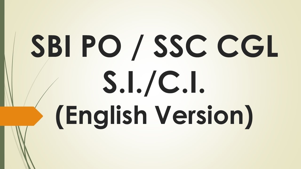 Simple Interest  / Compound Interest Short cut SBI PO 2017 (English)