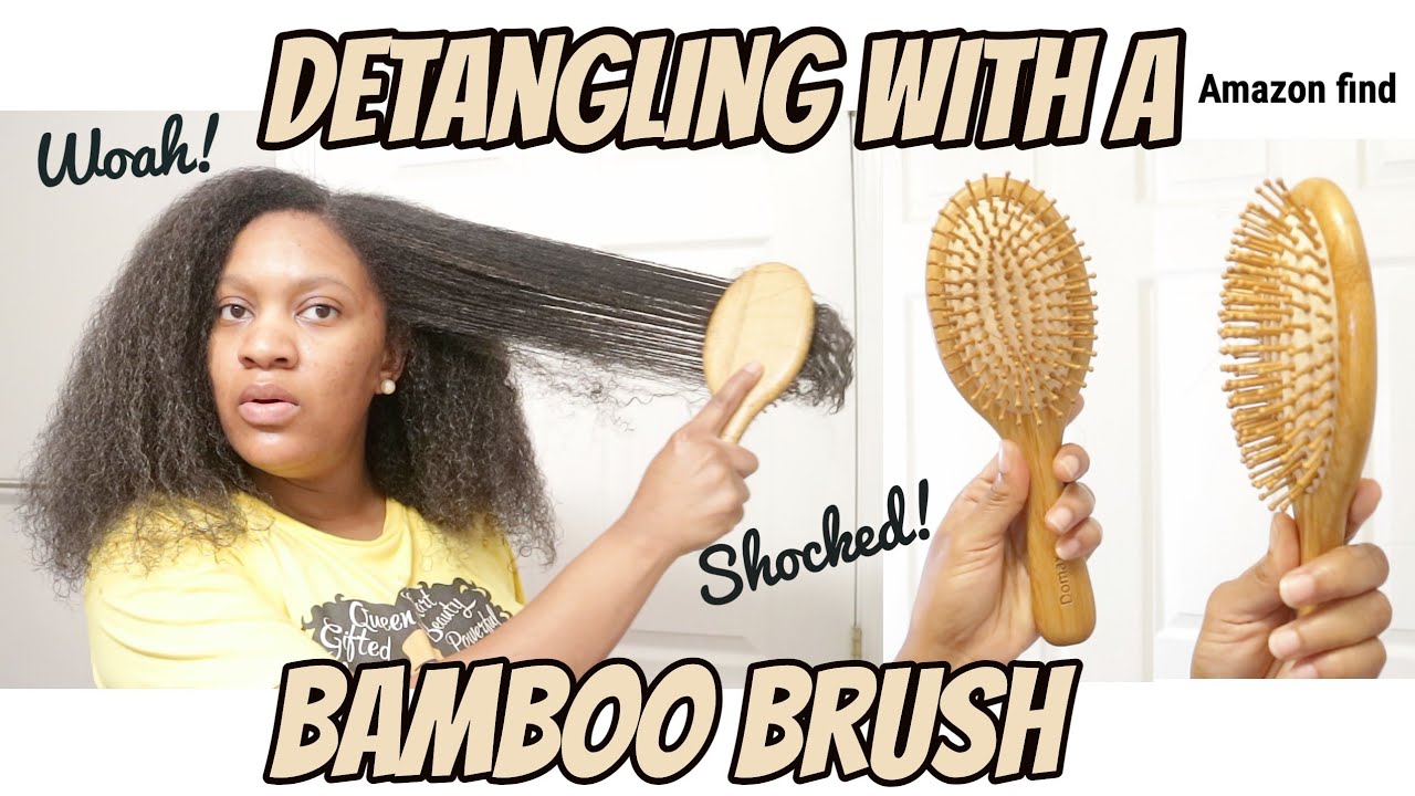 Detangling with a Bamboo Brush! An Amazon Find 🙌🏾