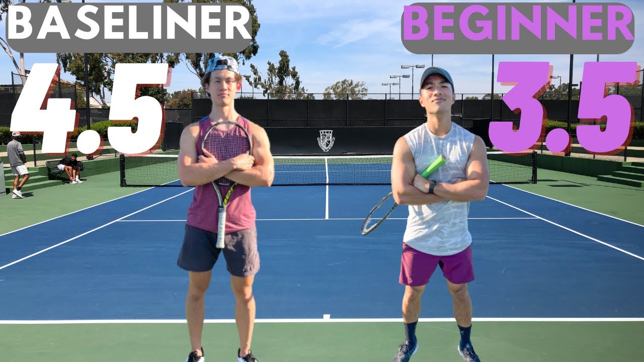 USTA 3.5 для новичков против USTA 4.5 для игроков базовой линии | Одиночные игры с Уинстоном и @J...
