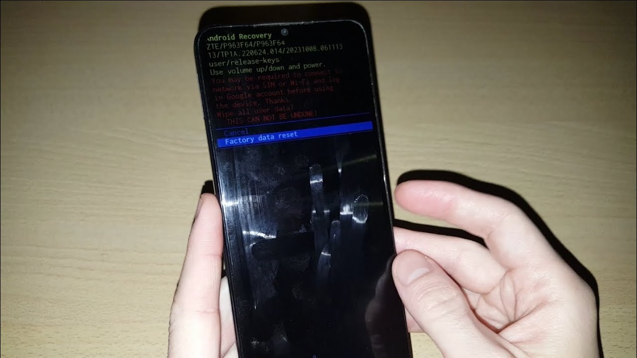 ZTE Blade A54 hard reset сброс настроек графический ключ пароль зависает тормозит how to reset ZTE