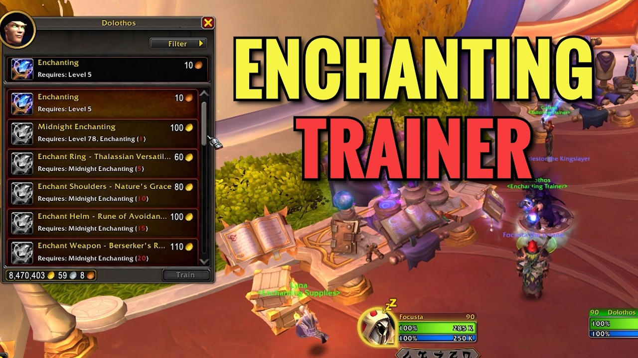Silvermoon City Enchanting Trainer Location (WoW Midnight)