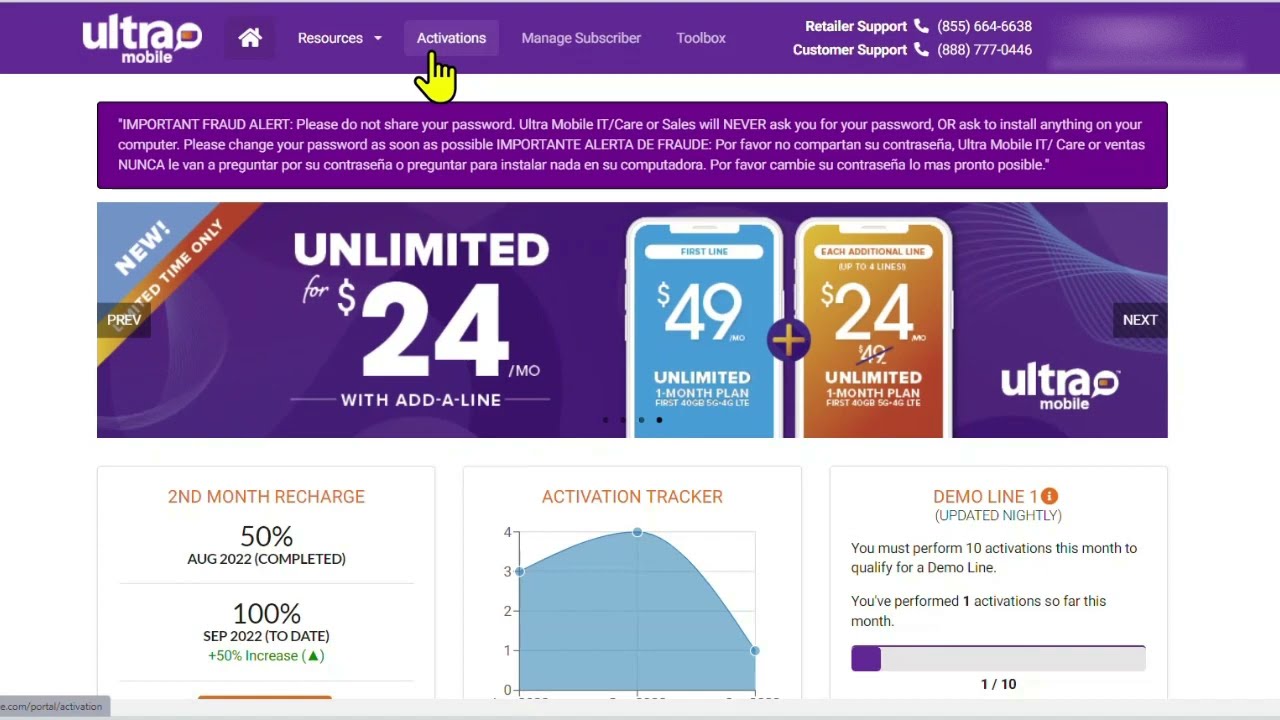 Ultra Mobile Dealer Portal Overview