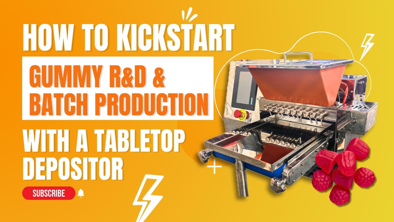 SaintyCo MINI-DP10S Automatic Gummy Candy Depositor with Silicone Molds  - Up to 5,000+ pieces/hr
