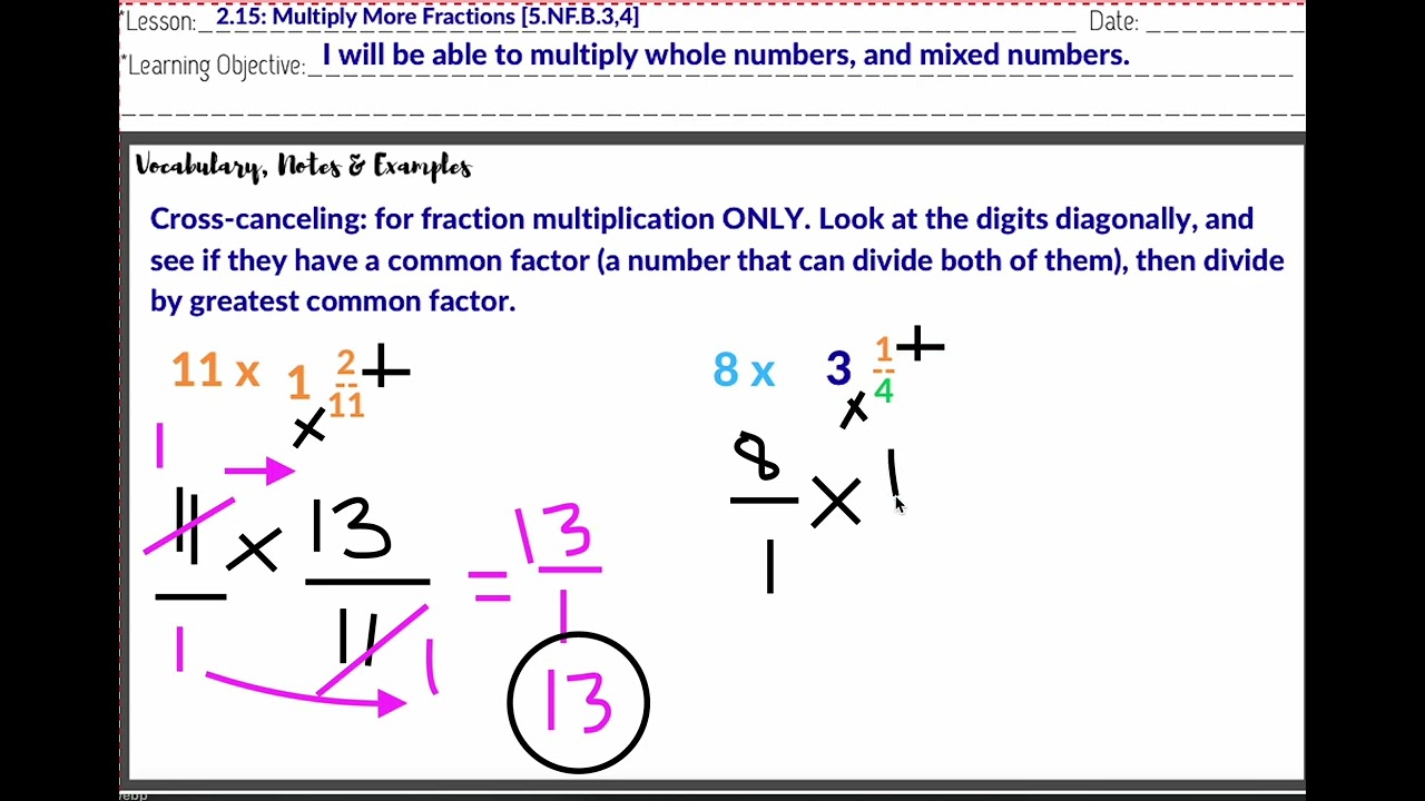 Lesson: 2.15 Multiply More Fractions [5.NF.B.3,4]