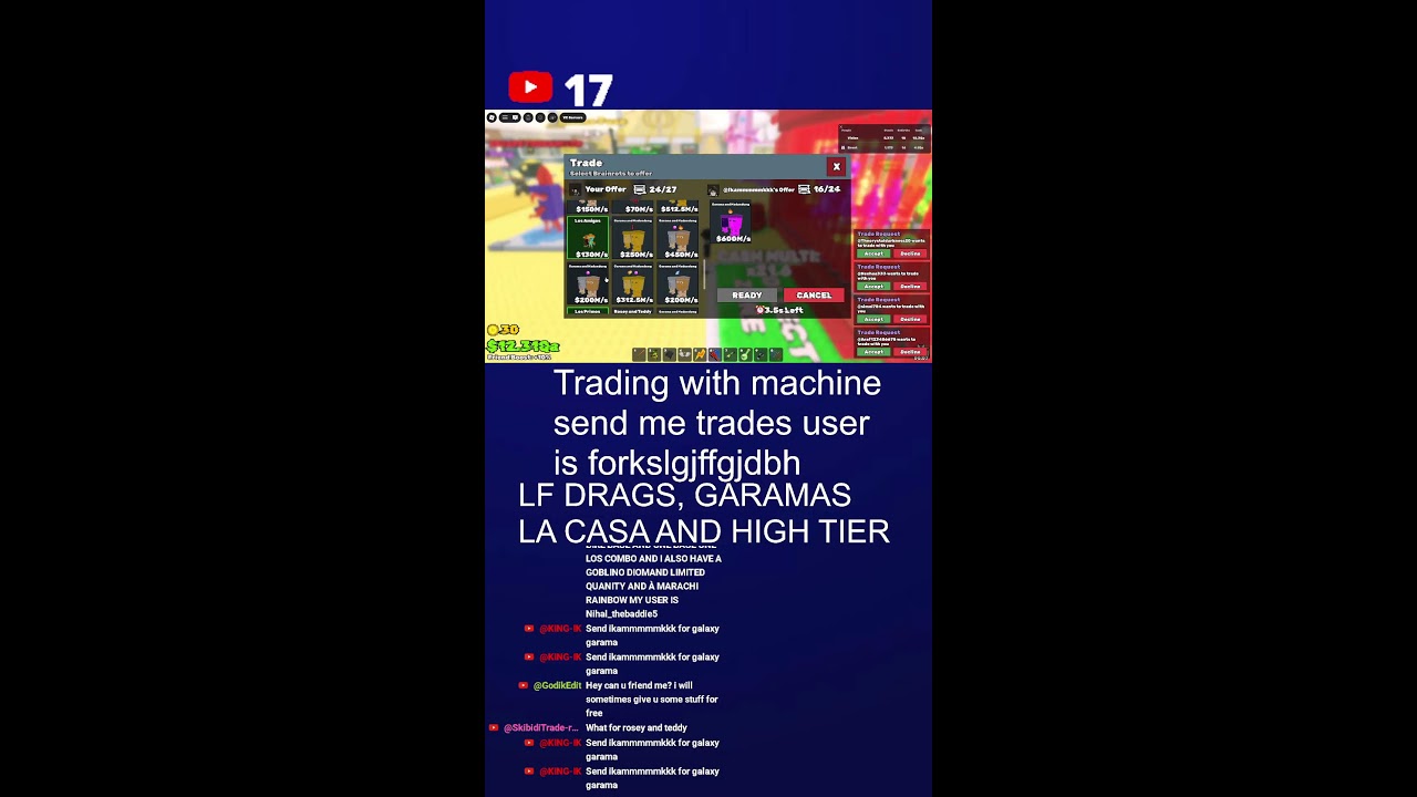trading in sab #shorts #live #stealabrainrot #sab #fyp #viral