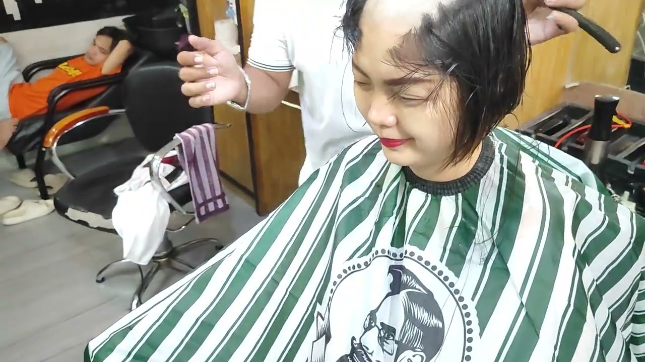 GIRL GETS SHORT HAIRCUT THEN SHAVED BALD