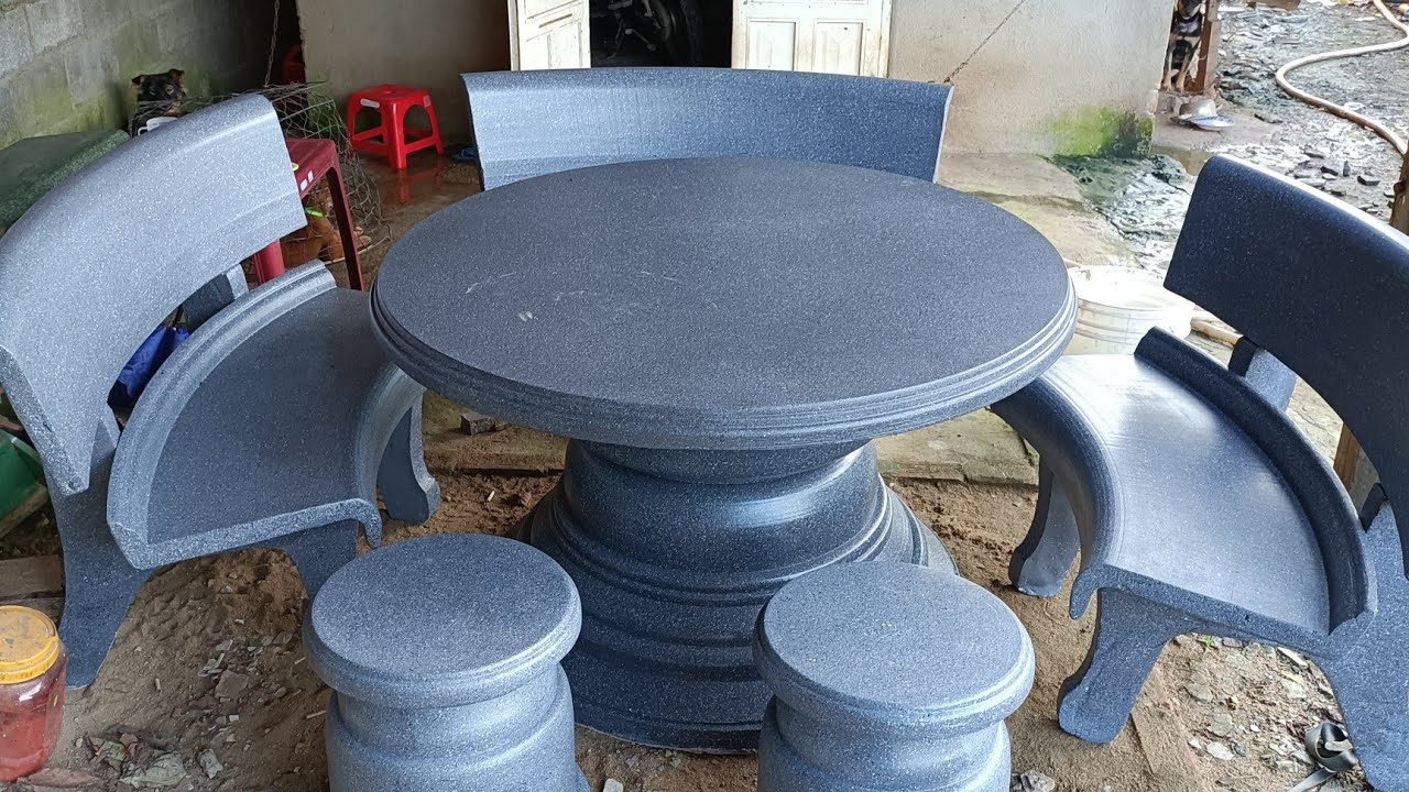 quay chậu cảnh. quay bàn ghế đá 1m2 .turn stone table and chair 1m2