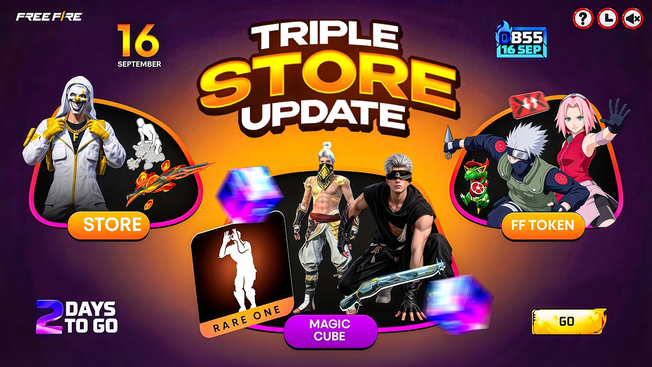 Claim Triple Store Update 😜 - FreeFire X Naruto Chapter 1 Return | Magic Cube Store Update