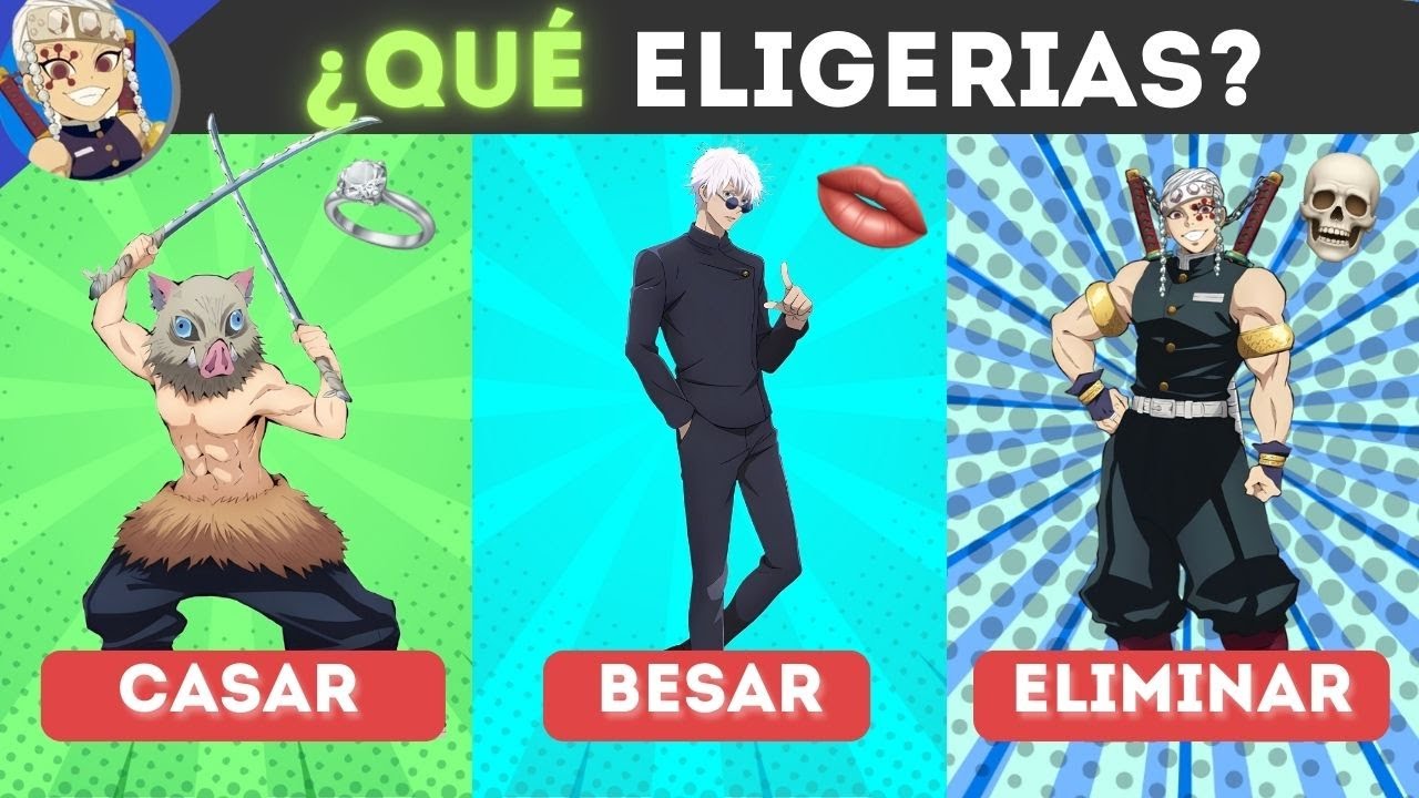 ¿Besar😘, Casar💍 o Eliminar💀? Personajes de Anime 💫| ¿Qué Prefieres?🤔 | Quiz Anime