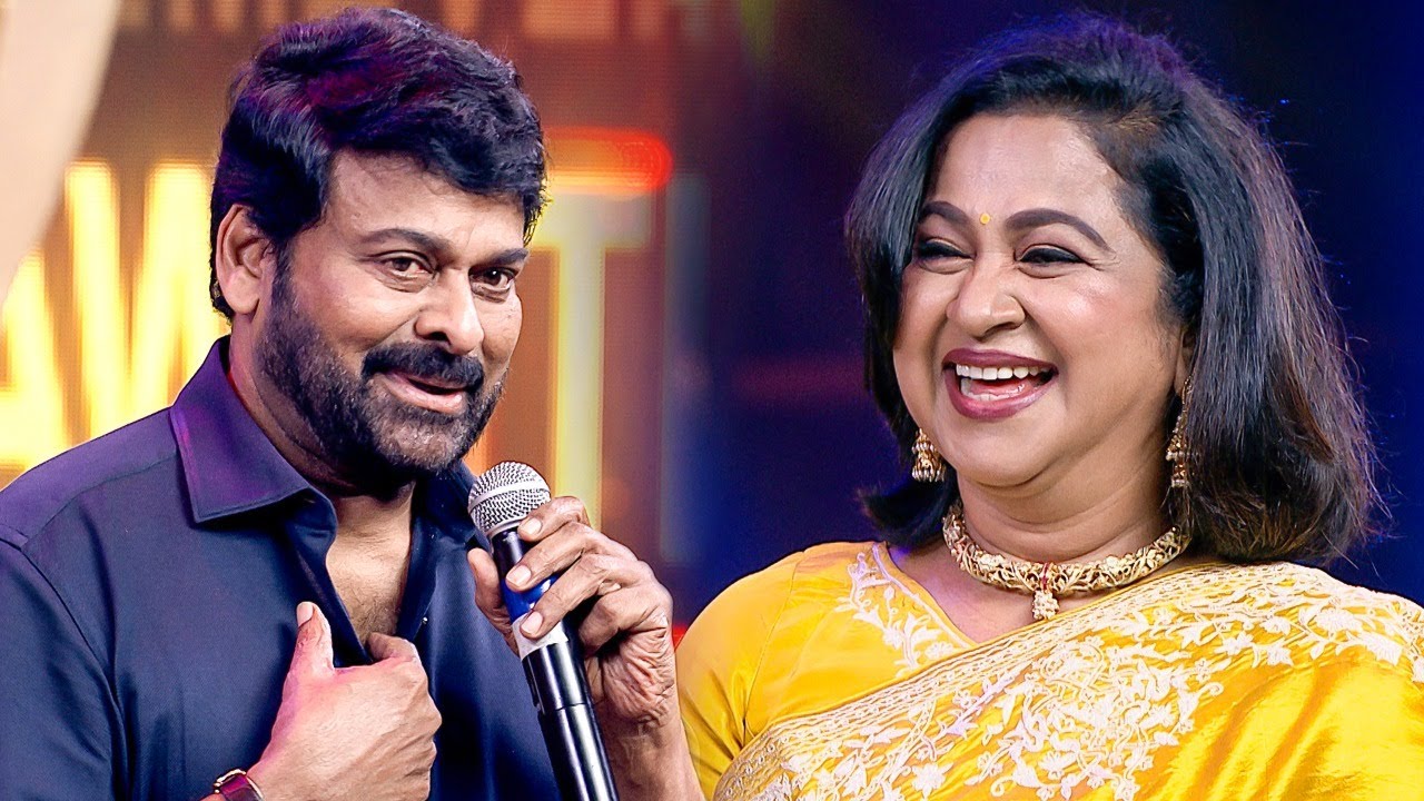 Megastar Chiranjeevi recollects funny moments with Radhika Sarathkumar at South Movie Awards
