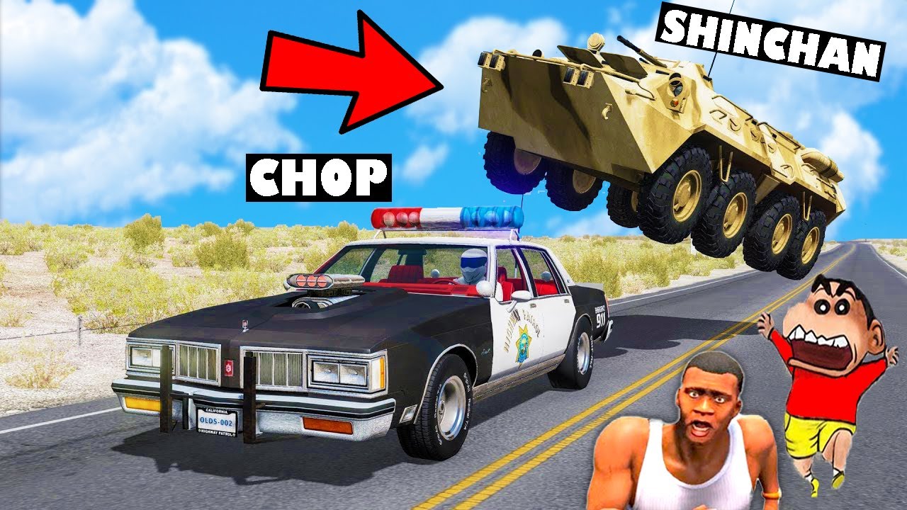CHOR POLICE in BEAMNG DRIVE in HINDI with SHINCHAN and CHOP