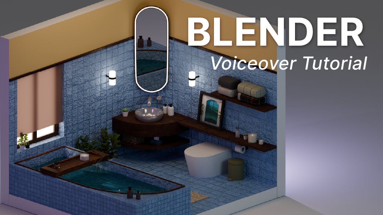 How to make a vintage Isometric Bathroom in Blender 3D 4.3 | Beginner Friendly Blender 3D Tutorial