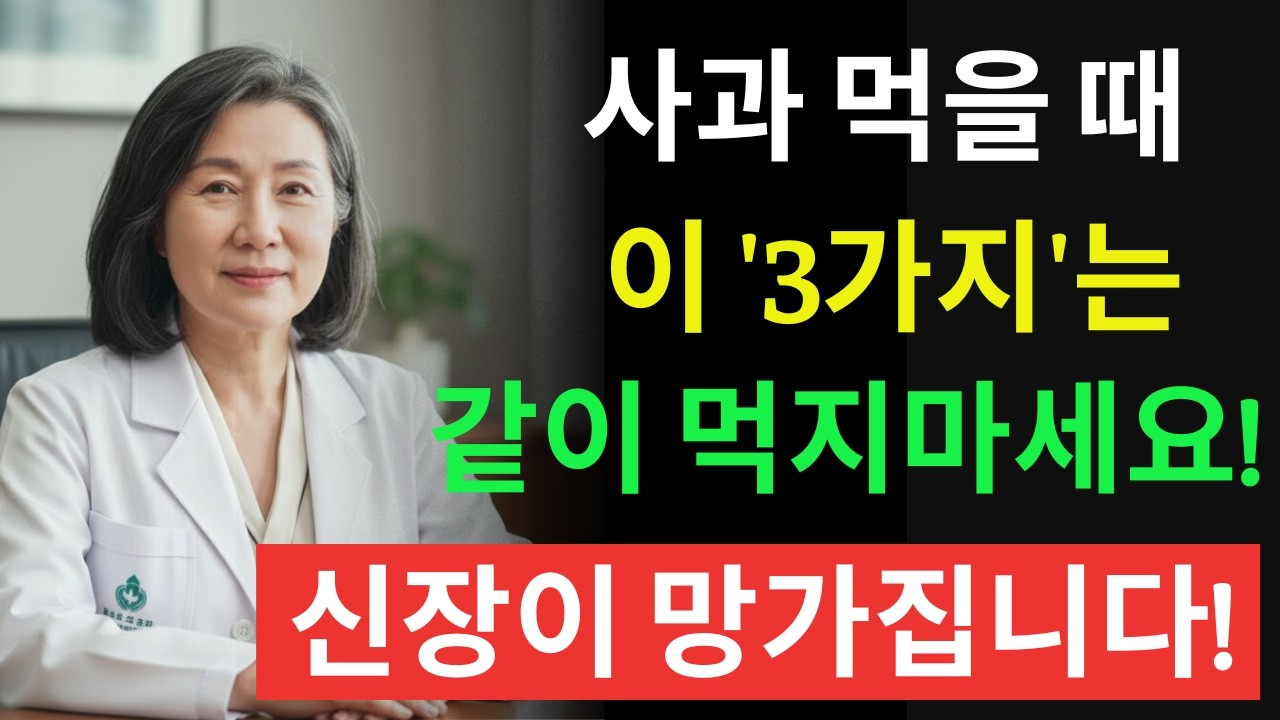 60대부터 특히 주의! 사과와 '이 3가지' 같이 먹으면 신장에 치명적일 수 있습니다, 절대 먹지 마세요 | 신장에좋은음식 | 신장 건강 | 노년의 건강 | 노인건강습관