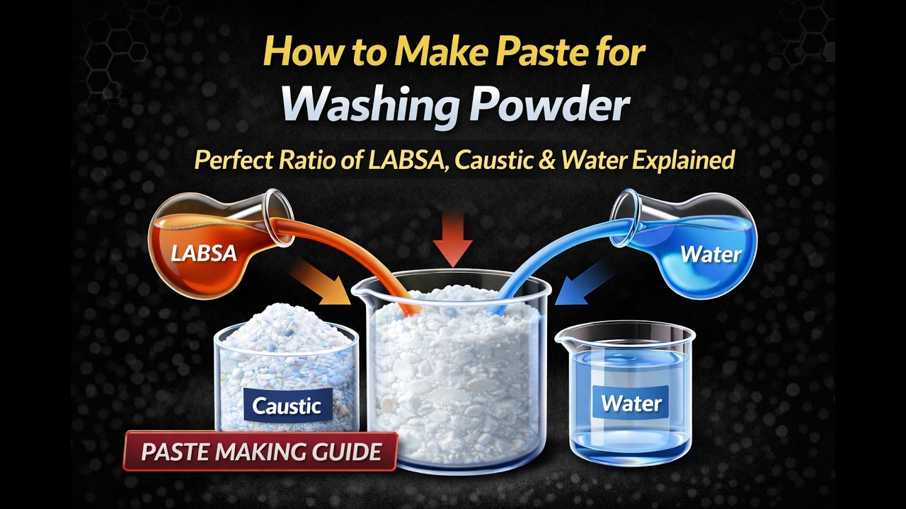 How to Make Paste for Washing Powder PERFECT RATIO OF LABSA, CAUSTIC AND WATER