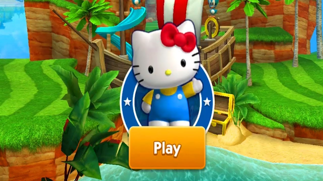 Sonic Dash - Hello Kitty New Character Unlocked Fully Upgraded - All 50 Characters Unlocked Gameplay