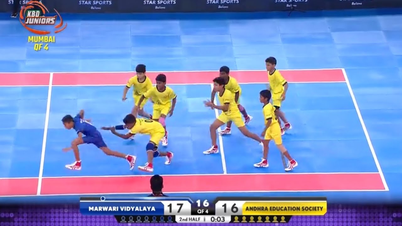 Marwari Vidyalaya vs Andhra Education Society QF4 Kabaddi Match Highlights | KBD Juniors Mumbai 2023