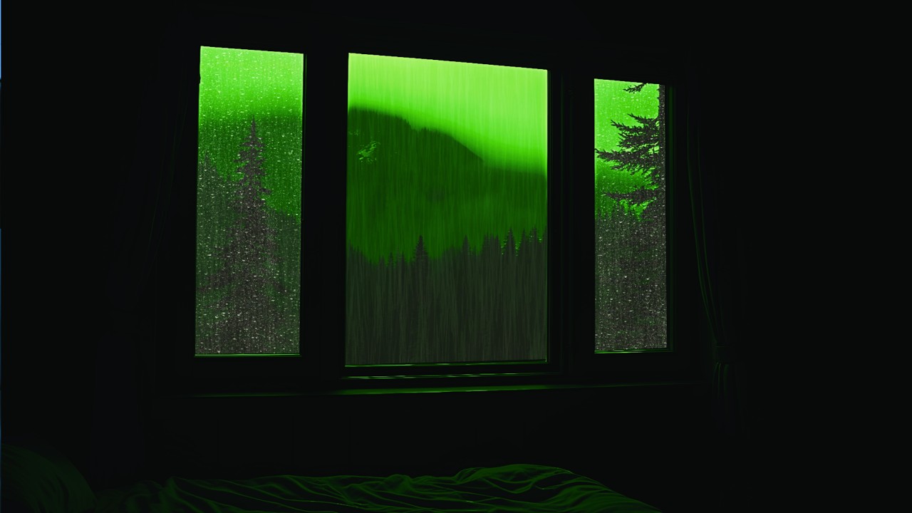 Midnight Rainfall Outside in the Bedroom | soothing rain for sleep & relax