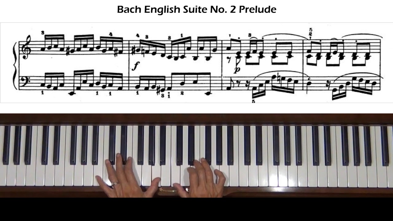 Bach English Suite No. 2 in A minor BWV 807 Prelude Piano Tutorial