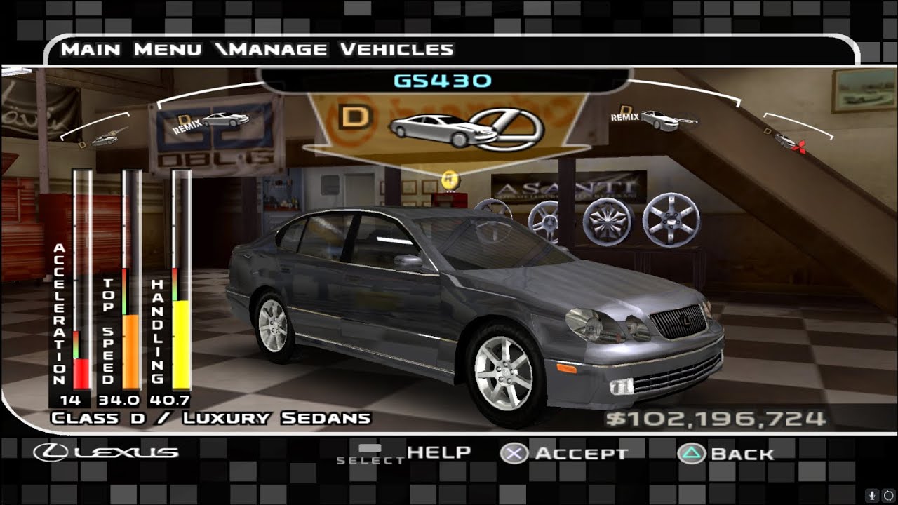 Midnight Club 3 Customization Lexus GS430