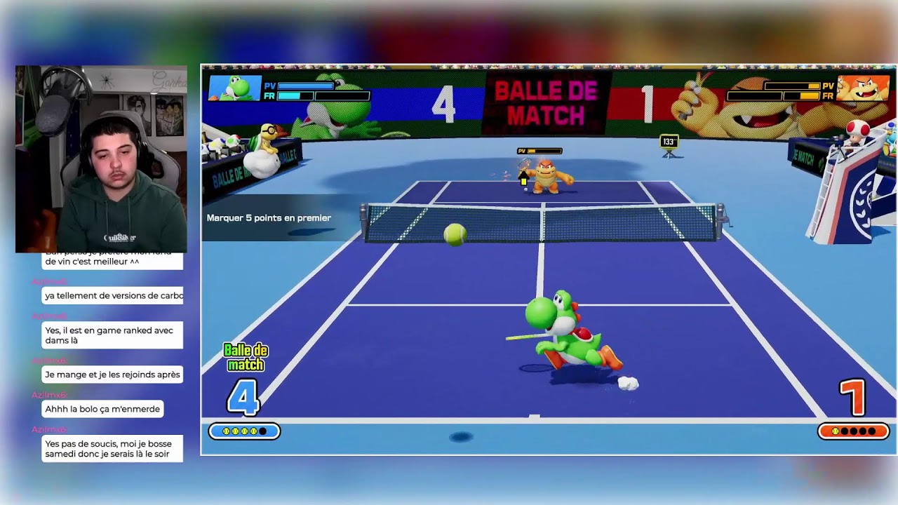 Nouveau défi ce soir sur Mario Tennis, la team !