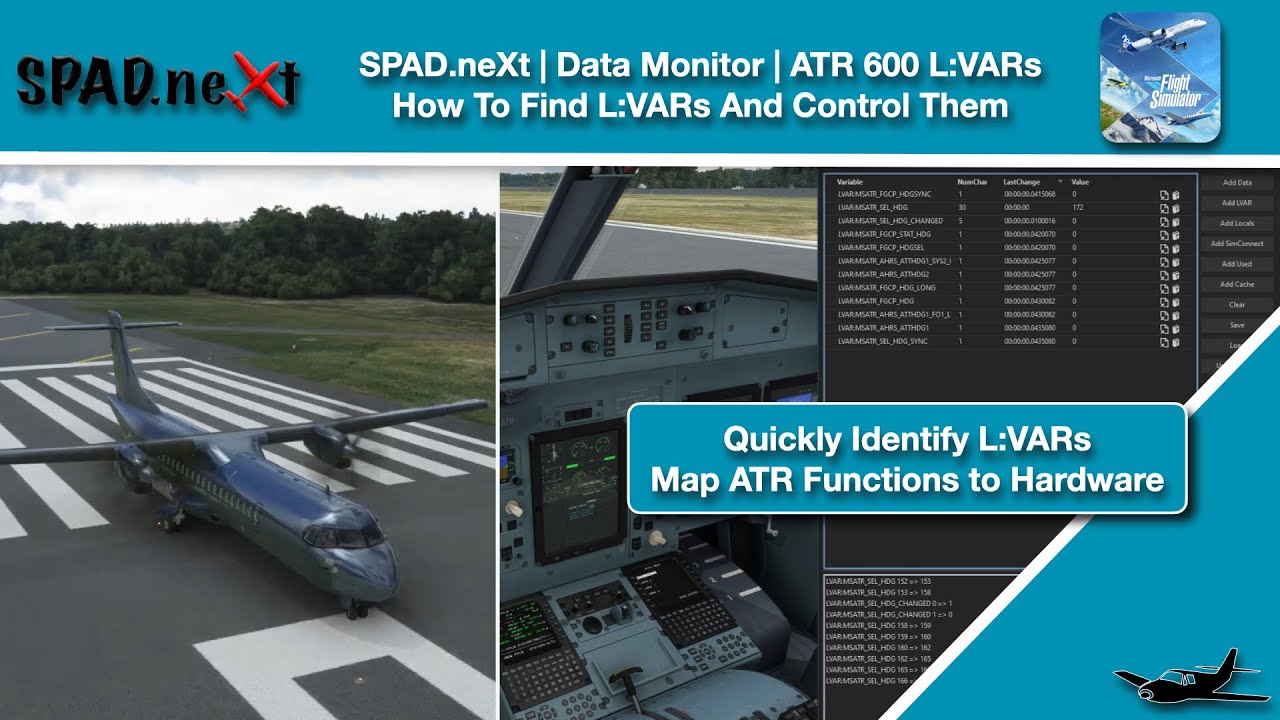 MSFS | SPAD.neXt | Монитор данных | MS ATR 600 L:VAR: как использовать