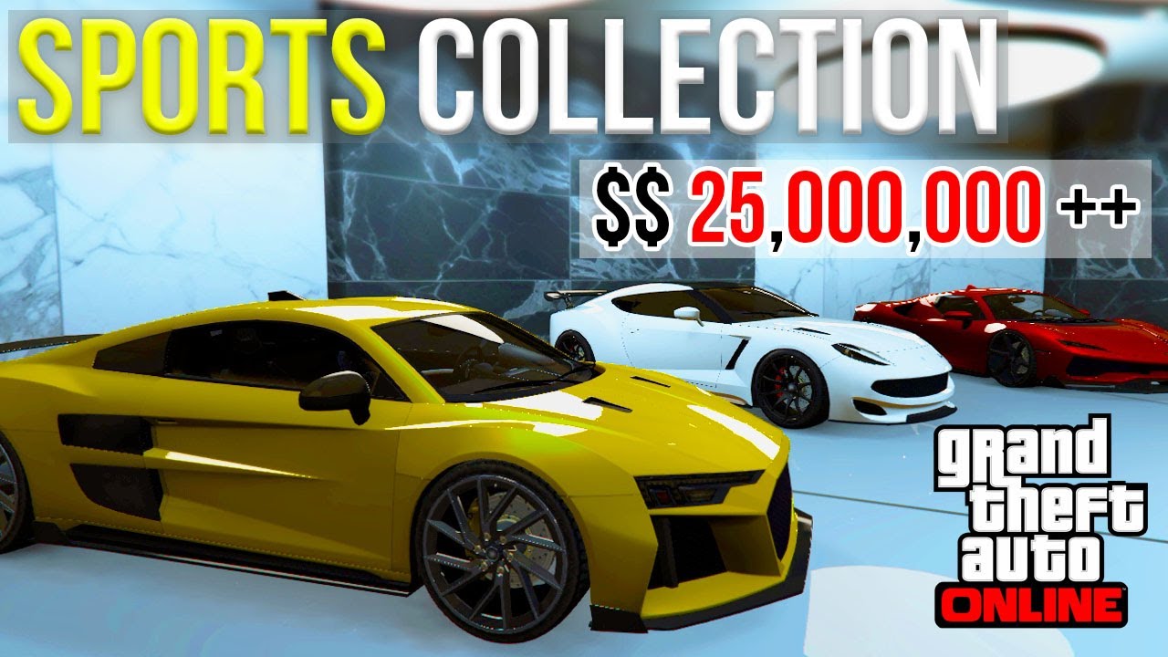 Sports Car Collection (20 Cars) with Real Life Cars | GTA 5 Garage Tour
