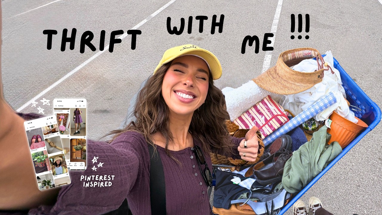 THRIFT WITH ME FOR SPRING! 🌷 How I go thrifting, Pinterest-inspired haul, how to thrift, thrift haul