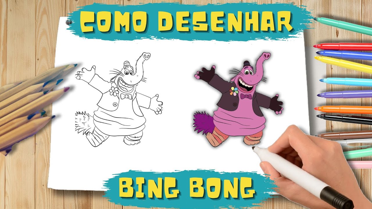 Como Desenhar Bing Bong de Divertidamente 2 Passo a Passo