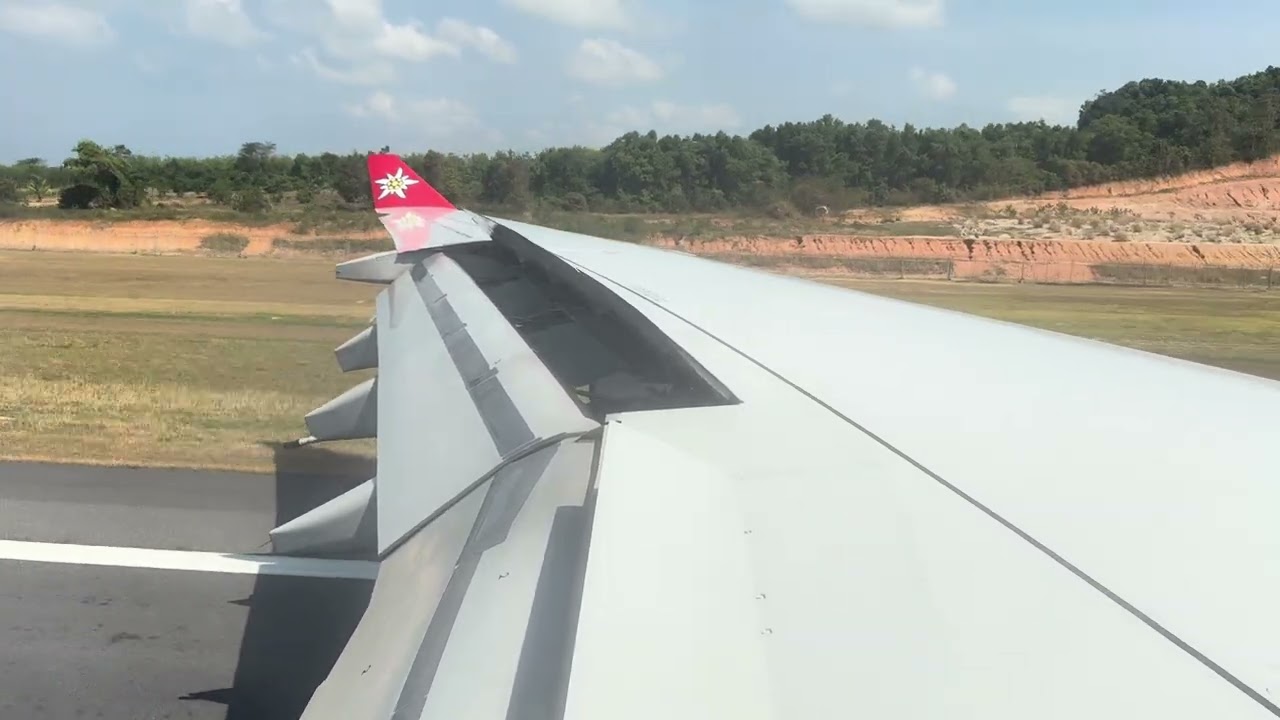 Edelweiss Airbus A340-300 landing at Phuket