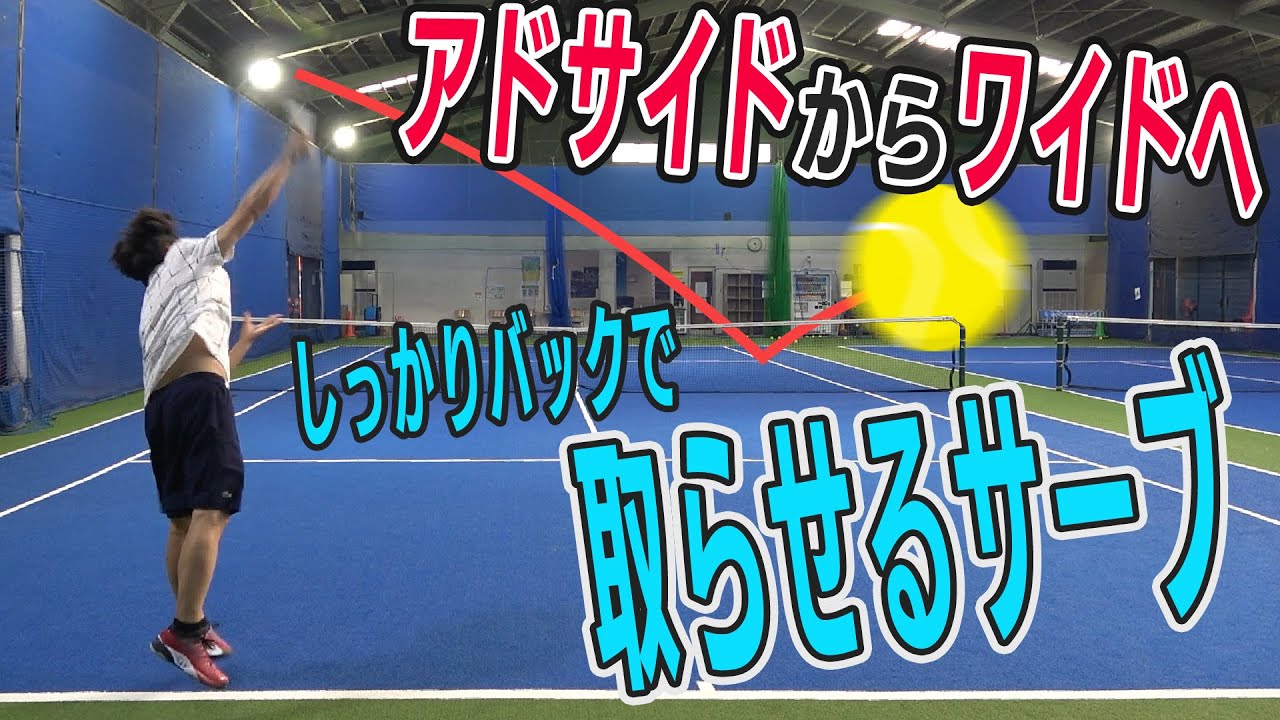 サーブのコース取りは大事です！「アドサイドからワイドへ」しっかりバックで取らせて泳がすサーブをお伝えします（日本語字有り）