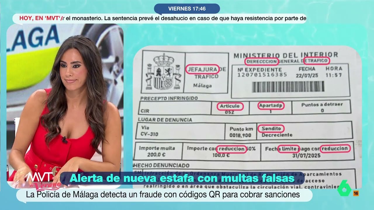 250801 #PolicíaLocalMálaga 🚔 #Alerta ⚠ #Estafa #Multas Falsas con #CódigoQR 📺MVT La 6ª