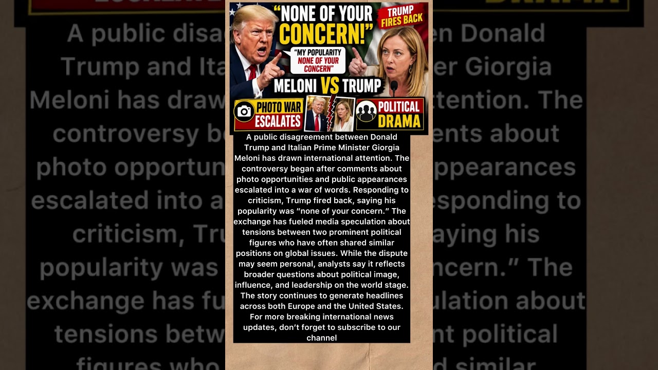 Trump vs Meloni: Photo Row Sparks New Political Drama #meloni #trump #political #drama