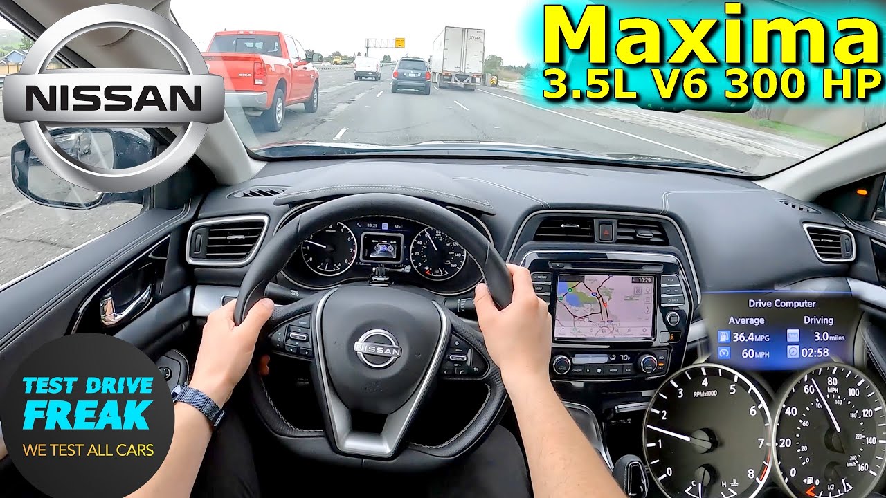 2023 Nissan Maxima SV 3.5L V6 300 HP HIGHWAY DRIVE POV BAY AREA CALIFORNIA with Fuel Consumption