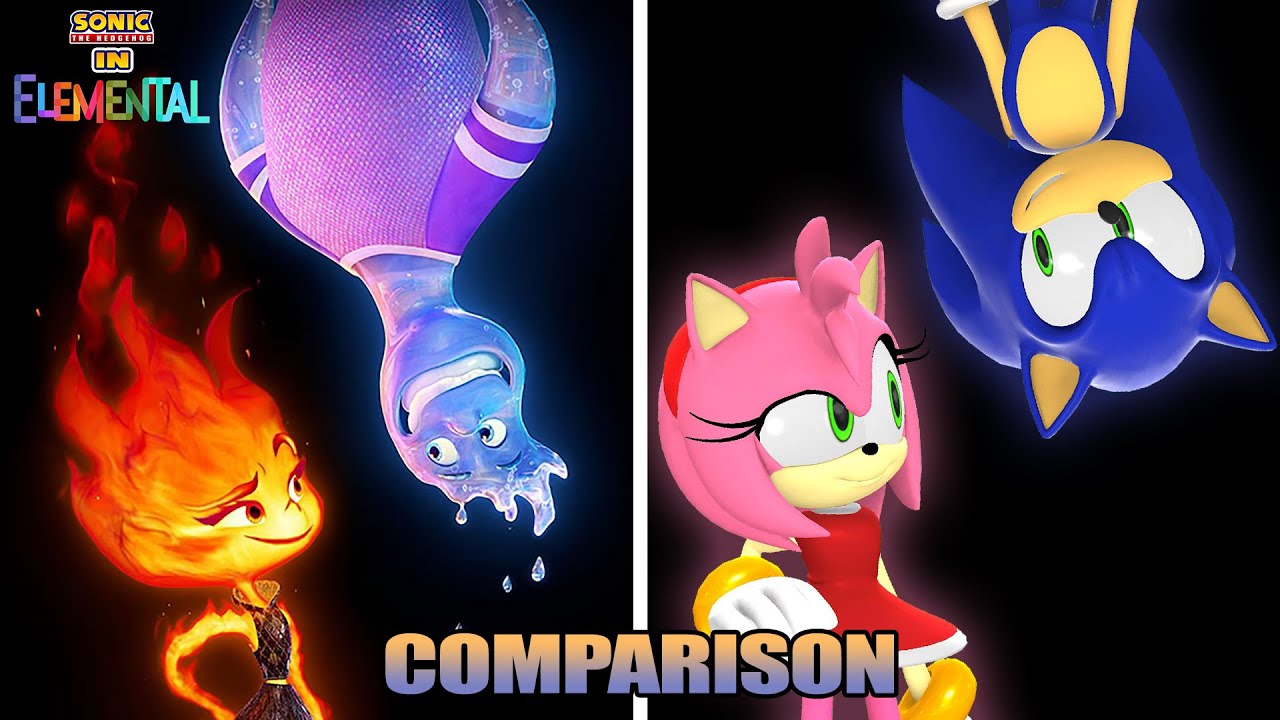 Sonic The Hedgehog in Elemental (2023) [Comparison]