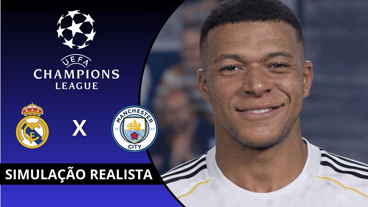 Real Madrid vs Manchester City | Champions League - Oitavas de Final | Simulação Realista PES21