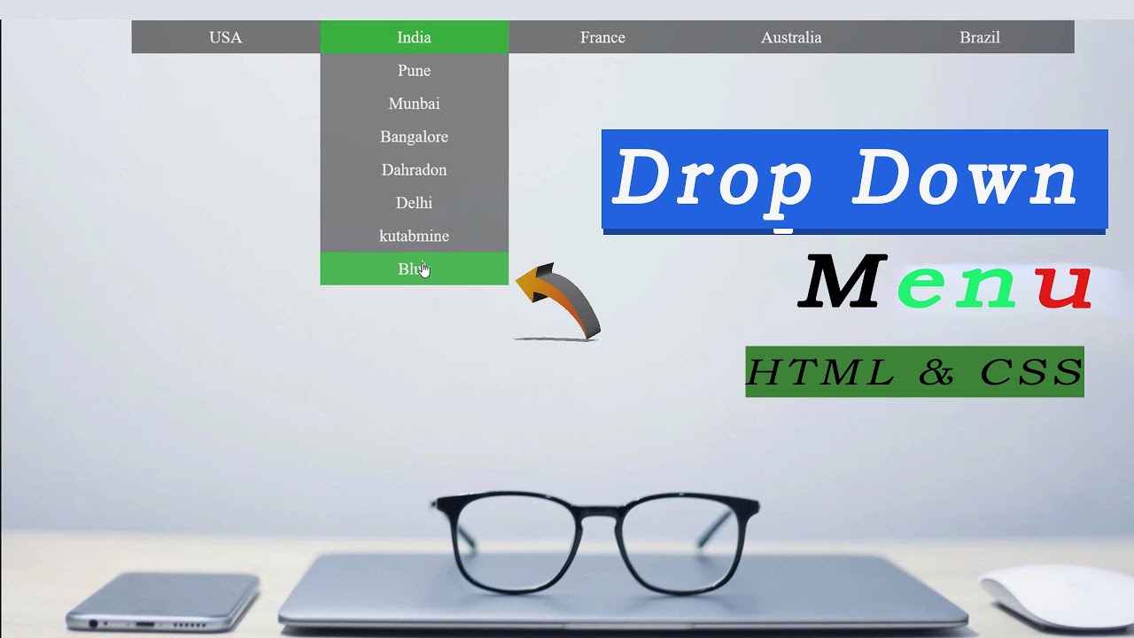 How To Create Transparent Drop Down Menu With HTML & CSS || CSS Website Tutorials