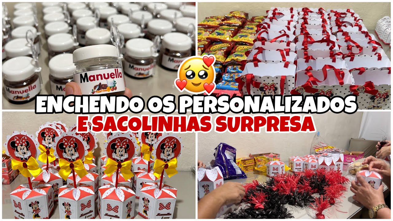 RECHEANDO OS POTES DE NUTELLA, PERSONALIZADOS, CENTROS DE MESA E SACOLINHAS SURPRESA