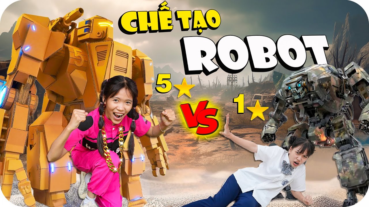 Học Sinh Tốt Vs Học Sinh Xấu - Chế Tạo Robot 5 Sao Và 1 Sao | Min Min TV Minh Khoa