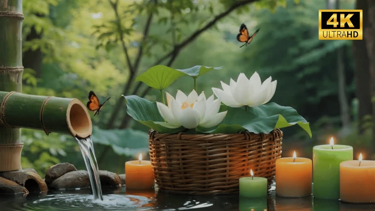 Gentle Bamboo Water & Piano Music for Restful Sleep and Calm Mind