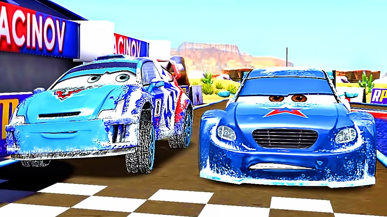 Cars 2: Ryotr Racinov VS All Ice Racer car - Fast as Lightning