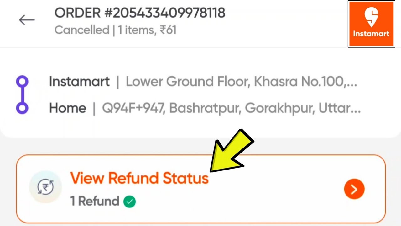 How to check & track refund status in instamart Swiggy app | instamart swiggy me refund status check