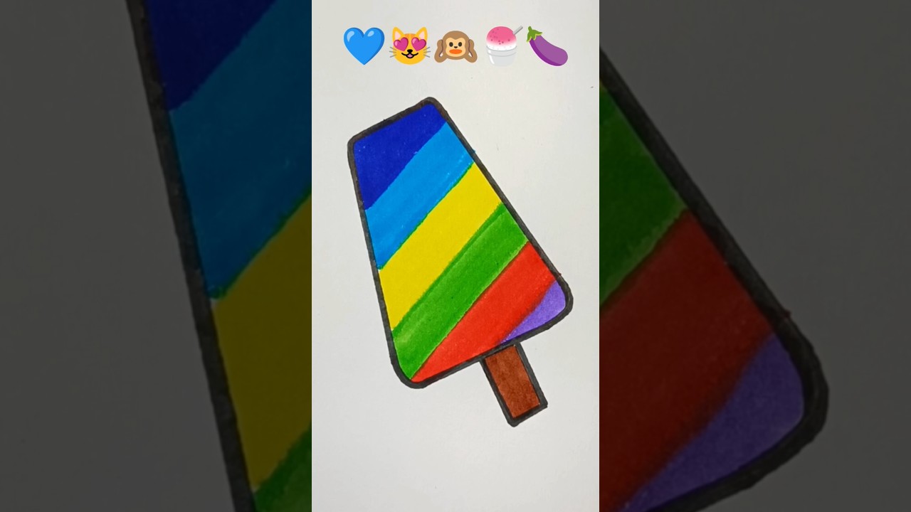 💙😻🙉🍧🍆 Brush pen satisfying coloring art ✨ | #brushpenart #satisfying #shorts #coloringart #comedy