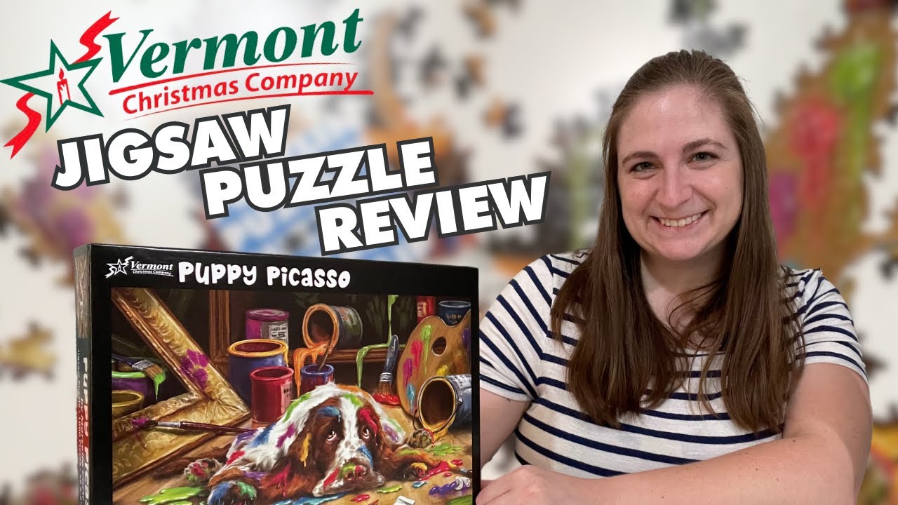 Vermont Christmas Co's Puppy Picasso 1000 Piece Jigsaw Puzzle Review