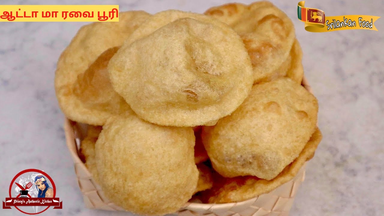 ஆட்டா மா ரவை பூரி | Atta Flour Rava Poori | Wheat Flour Semolina Poori