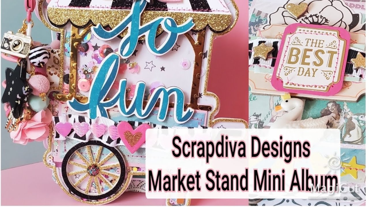 Maggie Holmes Market Stand Mini Album | @ScrapDiva29 #scrapdivadesigns #craft
