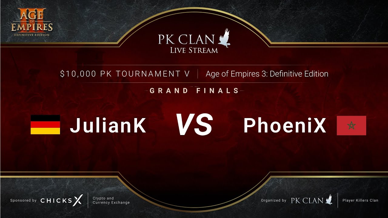 PK Tournament V | $10,000 — GRAND FINALS: JulianK vs. PhoeniX | Age of Empires 3: DE
