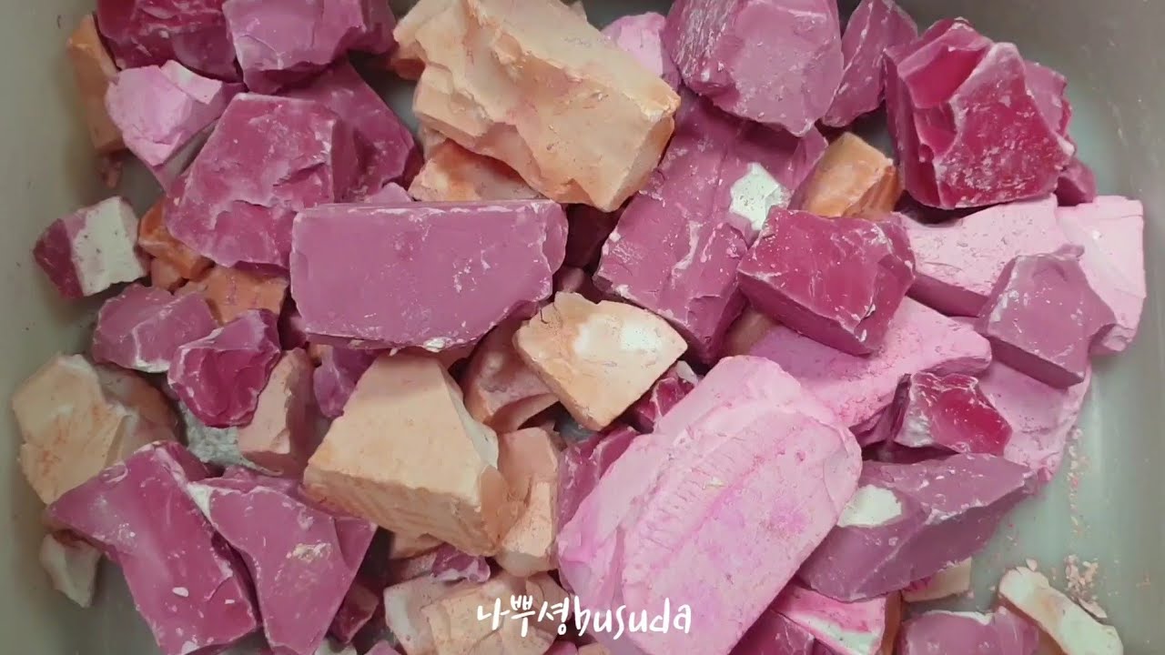 짐초크부수기/ Dyed gym chalk/super crunch asmr