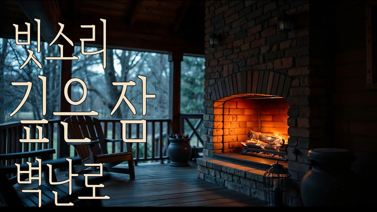 빗소리와 장작불 타는 소리 | 벽난로 포근한 수면음악 | 깊은 수면 2시간 30분